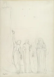 Dante, Virgile et Caton, illustration de la Divine Comédie de Dante Alighieri, 1824-27